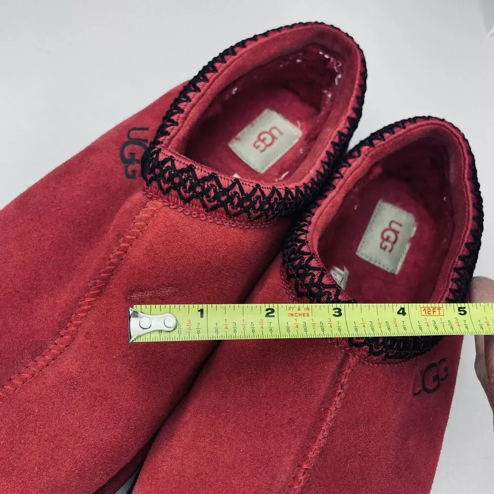 ~ UGG 12 Mens Tasman II Slipper Brick Red Suede Lambswool Lining Wool Warm *flaw